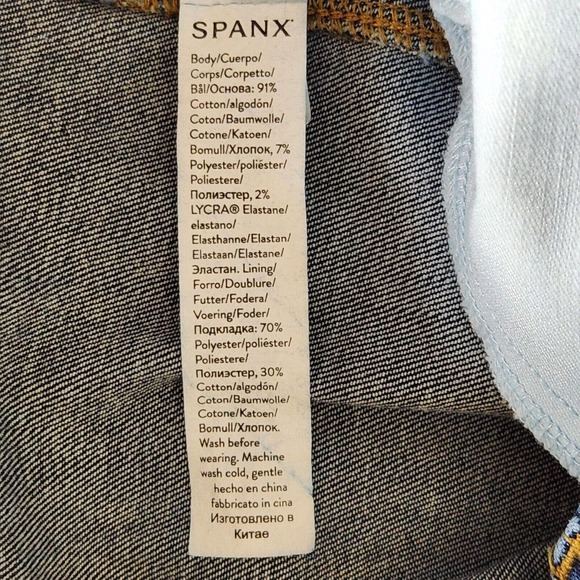 Spanx Womens Pull-On Jeans Plus Size 3X Dark Wash Flare Leg High Rise Stretch - Picture 6 of 9